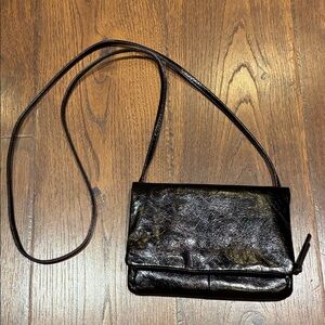 HOBO Shiny Black Crossbody Bag